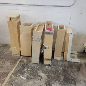 lot 24804 image: Unfinished Wooden Kitchen Cabinet Organizers and Drawer