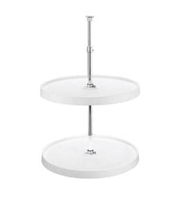 lot 24811 image: Rev-A-Shelf 6012-20-11-52 20 Inch White Polymer Full Circle 2 Shelf Lazy Susan