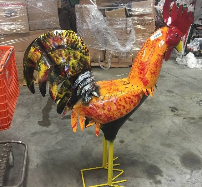 SPECTACULAR PAINTED DECORATIVE METAL ROOSTER ABOUT 4 FT TALL Cars   248260 