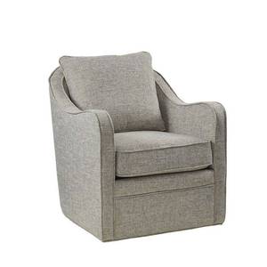 lot 41304 image: Madison Park Betty Slub Weave Wide Seat Swivel Arm Chair- Retail$399.99
