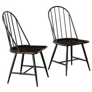 lot 41308 image: Windsor Mixed Media Dining Chair, Set of 2, BlackEspresso