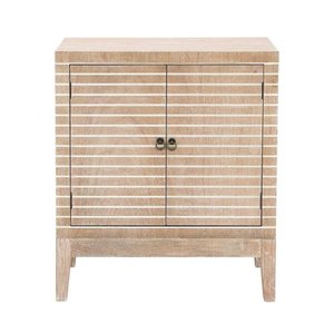 lot 41323 image: The Curated Nomad Fritz Tan Wood Cabinet- Retail$461.99