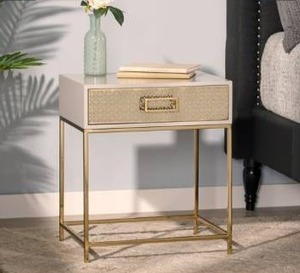 lot 41327 image: Reser Modern Glam Handcrafted Scroll Mesh Nightstand by Christopher Knight Home