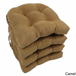 lot 41334 image: Blazing Needles 16-inch U-shaped Microsuede Chair Cushions (Set of 4)
