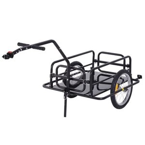 lot 41351 image: Aosom Folding Bike Cargo Trailer Cart with Seat Post Hitch- Retail$128.49