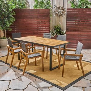 lot 41352 image: (Table only)Castano Outdoor Acacia Dining Table by Christopher Knight Home-