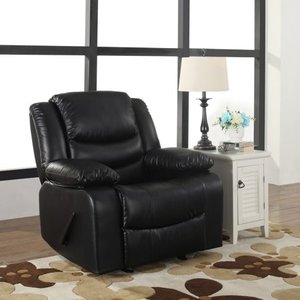 lot 41353 image: Bonded Leather Deluxe Overstuffed Rocking Recliner Chair- Retail$469.49