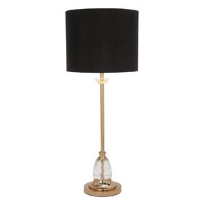 lot 41355 image: Decmode Modern 31 Inch Black Metal and Crystal Glass Buffet Lamp