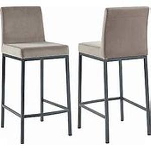 lot 41325 image: Velvet Counter Stool, Set of 2 - Retail$255.54