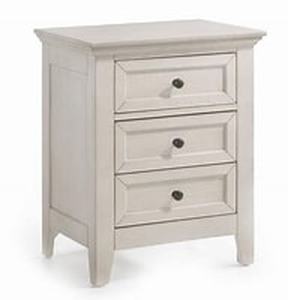 lot 41328 image: San Mateo Rustic White 3-drawer Nightstand- Retail$259.99