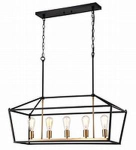 lot 41340 image: 5-light Linear Island Fixture- Retail$267.99