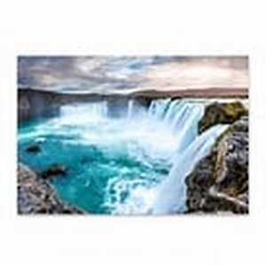 lot 41343 image: Noir Gallery Godafoss Waterfall Iceland Metal Wall Art Print- Retail$189.99