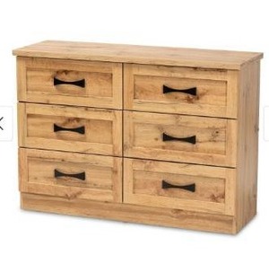 lot 41364 image: Colburn Modern and Contemporary 6-Drawer Wood Storage Dresser- Retail$299.99