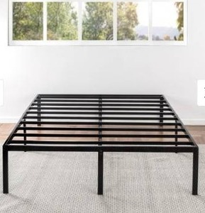 lot 41365 image: 14 inch Metal Platform Bed Frame By Crown Comfort - Full