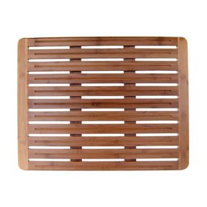 lot 41376 image: Natural Bamboo 20 x 26 Wood Nonskid Bath Mat WA009