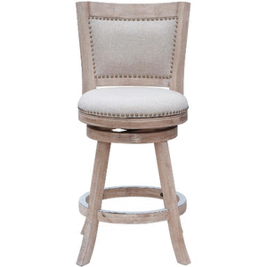 lot 41379 image: Boraam 24 Melrose Counter Stool, Driftwood Cream Wire Brushed & Ivory