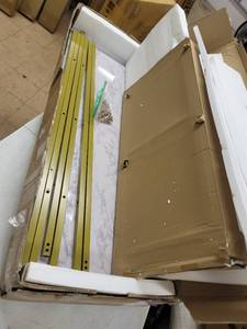 lot 41390 image: Tribesigns 3-Tier Console Table, Gold Sofa Entry Table with Faux Marble Top and Gold Metal Frame- Retail$206.49