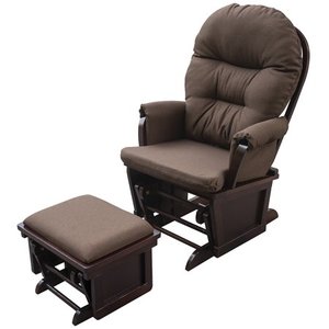 lot 41396 image: HomCom Nursery Glider Slider Rocking Chair with Ottoman Set- Retail$248.99