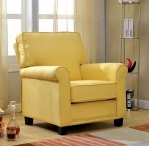 lot 41415 image: Furniture of America Charmayne Padded Linen Arm Chair- Retail$493.99
