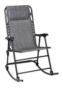 lot 41422 image: Homall Patio Rocking Chair Zero Gravity Chair Outdoor Folding Recliner Foldable Lounge Chair Outdoor Pool Chair- Retail$87.99