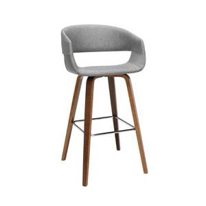 lot 41432 image: OFM 161 Collection Mid Century Modern 26 Low Back Bentwood Frame Stool, Fabric Upholstery, 2 Pack- Retail$224.99