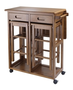 lot 41436 image: Suzanne 3-Pc Space Saver Set Teak- Retail$222.99
