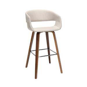 lot 41439 image: OFM 161 Collection Mid Century Modern 26 Low Back Bentwood Frame Stool, Fabric Upholstery, 2 Pack- Retail$245.99