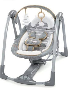 lot 41486 image: Ingenuity Boutique Collection Swing n Go Portable Swing - Bella Teddy
