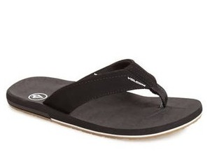 lot 41490 image: Mens Volcom Victor Flip Flop, Size 12 M - Black Black 12 M