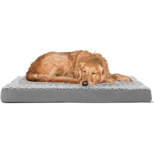 lot 20867 image: FurHaven Pet Dog Bed Deluxe Orthopedic Ultra Plush Mattress Pet Bed for Dogs & Cats, Gray, Large