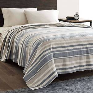 lot 39922 image: Eddie Bauer Herringbone Stripe Blue Twin Blanket