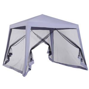 lot 58433 image: Outsunny 10 x 10 Folding Slant Leg Screened Sun Shelter Canopy Tent with Mesh Sidewalls