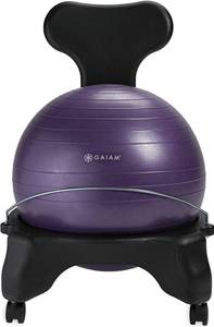 lot 58554 image: Gaiam Classic Balance Ball Chair �� Exercise Stability Yoga Ball Premium Ergonomic Chair for Home and Office Desk