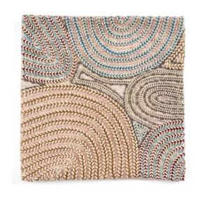 lot 39924 image: SARATOGA BOHO HANDCRAFT FABRIC THROW PILLOW