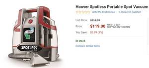 lot 58448 image: Hoover Spotless Carpet and Upholstery Cleaner