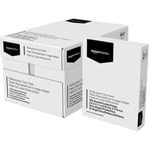 lot 58479 image: Amazon Basics 92 Bright Multipurpose Copy Paper - 8.5 x 11 Inches, 10 Ream Ca...
