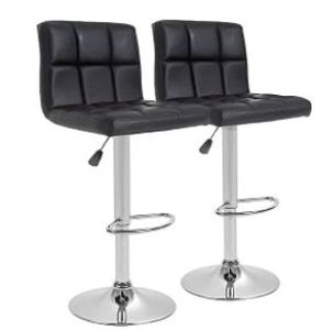lot 58551 image: Bestoffice Counter Height Bar Stools Set Of 2 Pu Leather Swivel Barstools For