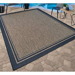 lot 53477 image: gertmenian 21358 nautical tropical carpet outdoor patio rug, 5x7 standard, border black