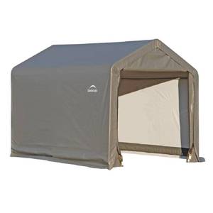 lot 53512 image: ShelterLogic Outdoor Storage Shed-in-a-Box, Peak Top, Grey, 6 x 6 x 6 ft, ShelterLogic Sheds & Outdoor Storage