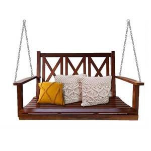 lot 53517 image: BACKYARD EXPRESSIONS 48 in. 2-Person to 3-Person Wooden Porch Swing