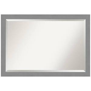 lot 53526 image: Amanti Art Brushed Framed Bathroom Vanity Wall Mirror, 39.5 x 27.50