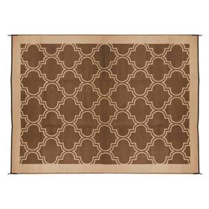 lot 53530 image: Camco 42857 9 x 12 Reversible RV Outdoor Mat - Brown  Tan Lattice