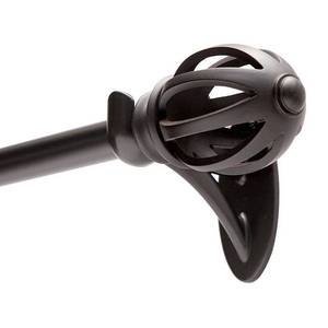 lot 55864 image: Kenney Lilly 58 Fast Fit Easy Install Curtain Rod, 66-120, Black