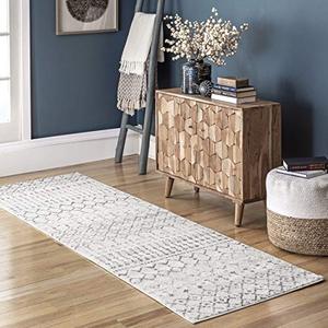 lot 55952 image: nuLOOM Moroccan Blythe Runner Rug, 2 8 x 12, GreyOff-white