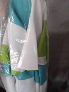 lot 55982 image: 6 Outdoor Patio Umbrella Stripe GreenAqua