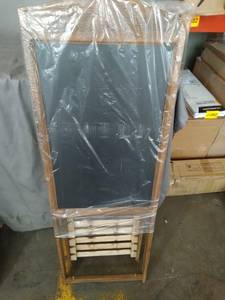 lot 55984 image: Mygift Rustic Brown Wood A Frame Easel Chalkboard Erasable Memo Board With Shelf