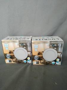 lot 55993 image: 4 Luxrite LED Mini Round Recessed Panels CCT Change LOT OF 2
