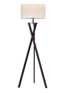 lot 53464 image: LEPOWER Wood Tripod Floor Lamp, Mid Century Standing Lamp, Flaxen Lamp Shade with E26 Lamp Base, Modern Design Floor Reading Lamp for Living Room Bedroom, Study Room and Office