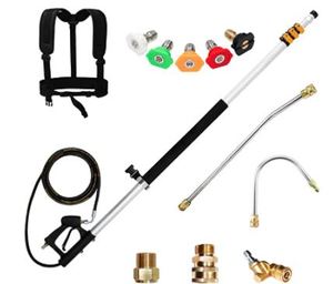 lot 53494 image: EDOU 20 Telescoping Lance High Pressure Washer Extension Wand with 14 Quick Connection Wand,Including 5 Spray Nozzle Tips 2 Wands Pivoting Coupler 2 Adapters and Belt,4000 PSI
