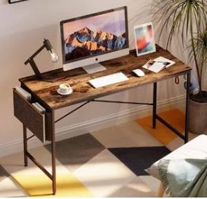lot 55991 image: Cubiker Computer Desk 32 inch Home Office Writing Study Desk, Modern Simple Style Laptop Table with Storage Bag, Black